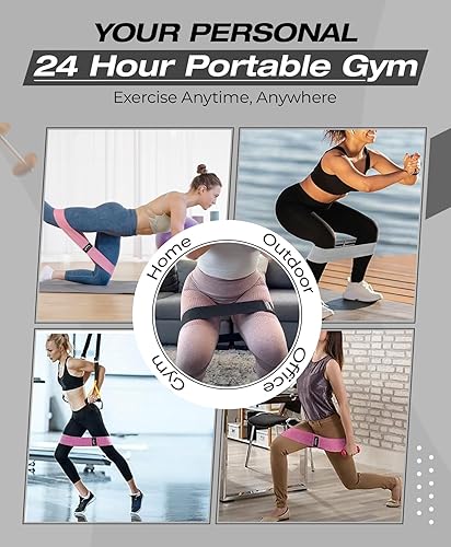 Miniatura 6 de Bingwaah Mini Loop Resistance Bands Fabric & Elastic Sets Exercise Bands for Strength Training - Rehab, Yoga, Pilates & Home Workout Equipment