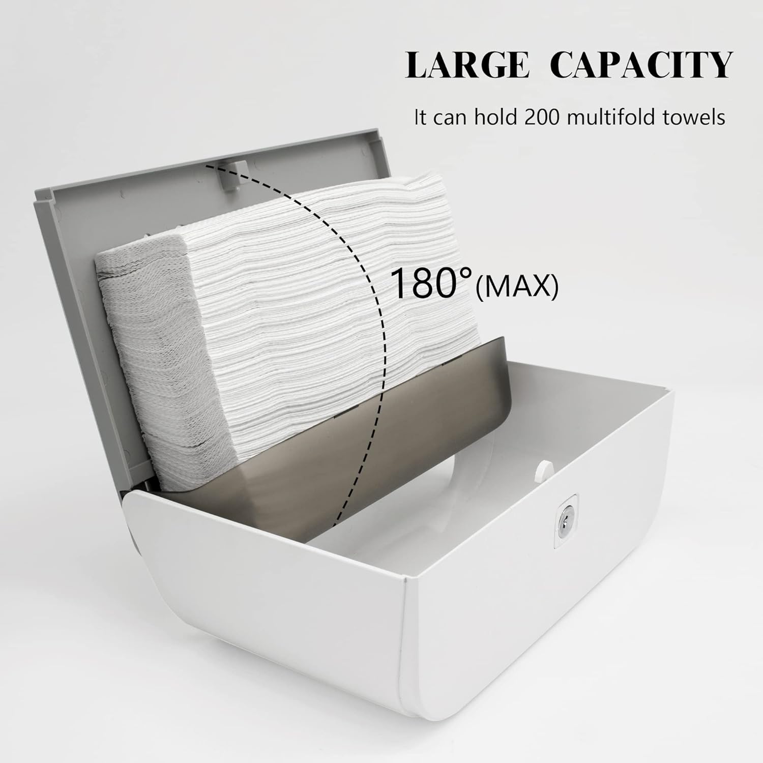 Commercial Wall-Mounted Paper Towel Dispenser with Visual Window and Lockable Design Perfect for Multifold Trifold Paper Towels