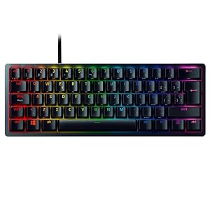 Huntsman Mini (Red Switch) - Teclado Gaming, compacto para juegos del 60% con interruptores opto-mecánicos (tapas de teclas PBT, cable USB-C desmontable) Teclado Español - Negro - Oferta -39%