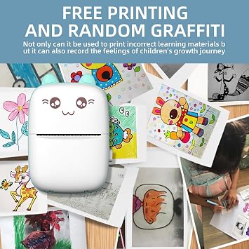 Mini Thermal Printer,Bluetooth Labler Maker,Portable Thermal Printing Machine for Picture DIY Handcraft List Meno Notes Journal Receipt Instant Printer