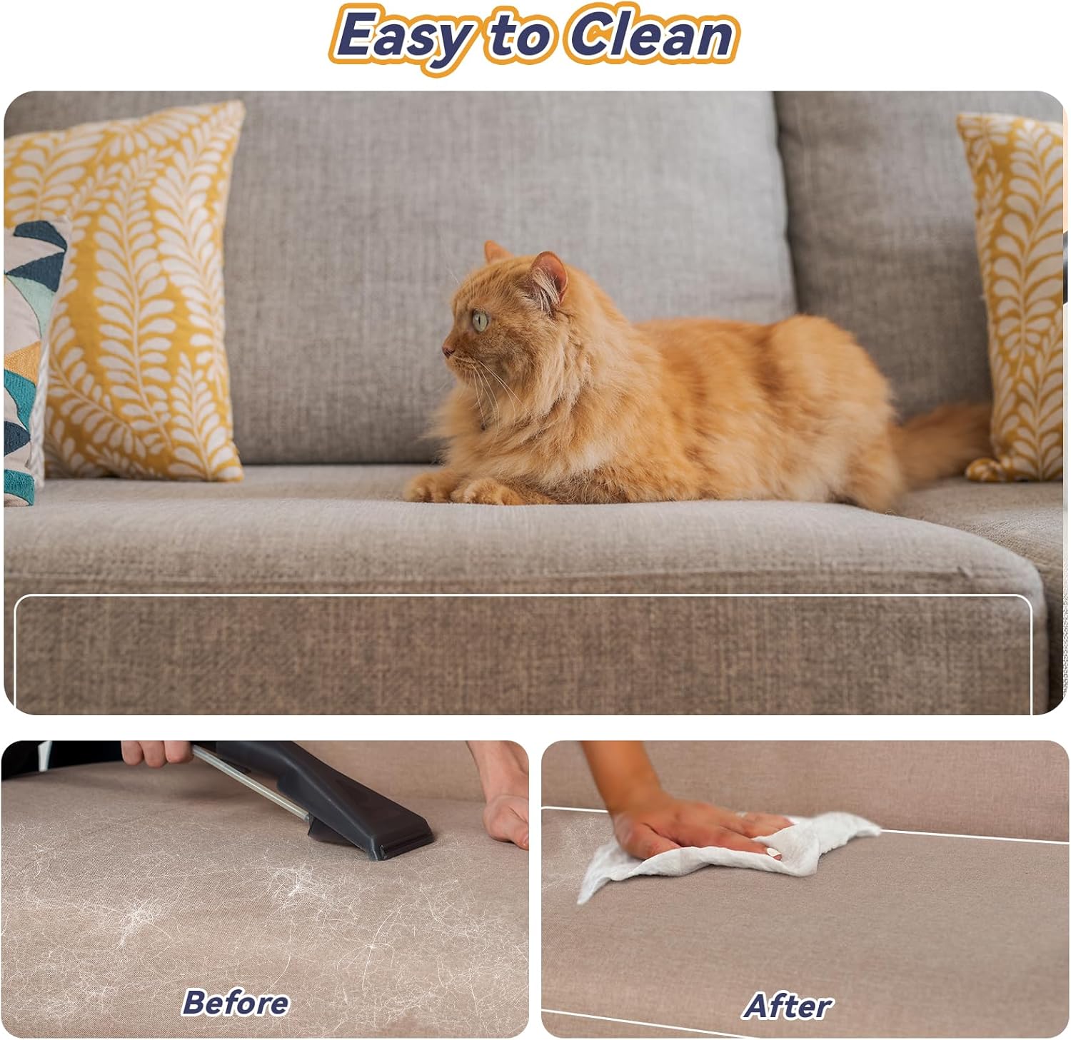 review Double Thick Cat Scratch Furniture Protector- 14Pcs Cat Couch Protector with 60 Pins, Clear Anti Scratch Furniture Protector for Couch and Fabric.