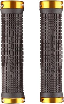 CHROMAG Squarewave Unisex Adult MTB/MTB/Cycle/VAE/E-Bike Handles, Brown/Gold, Length 142 mm | bike-grips-and-accessories