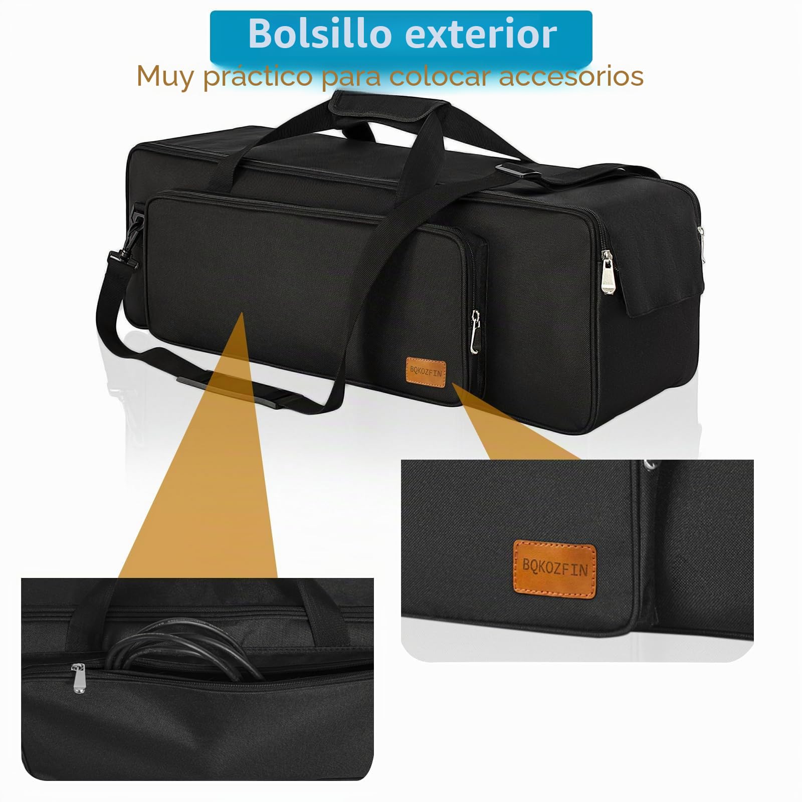 OUUTMEE Bolsa multifuncional para trípode resistente con asa para luces, altavoces, cámaras, horcas, soporte para micrófono, color negro, negro B, S-80x21x21cm, moderno