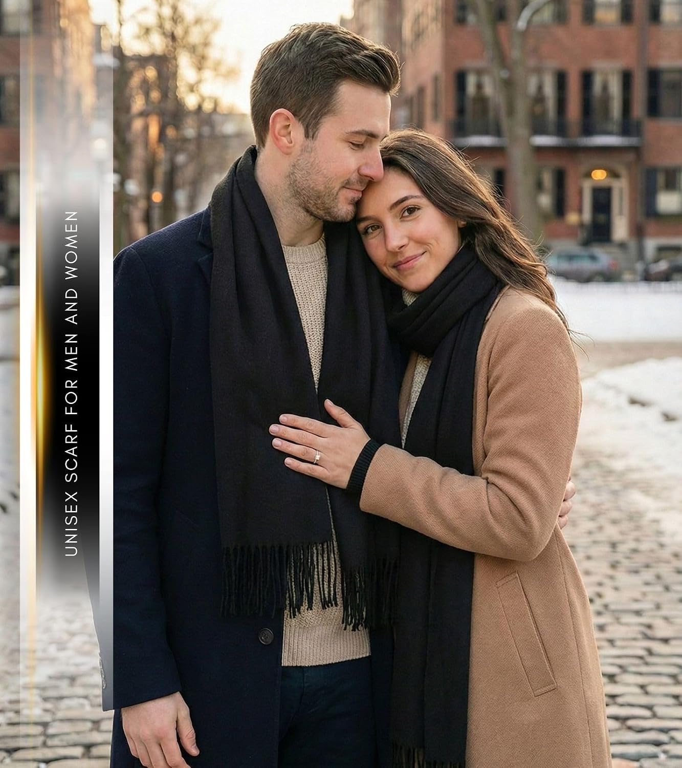 Sakkas Booker Unisex Winter Scarf Soft Cashmere Feel Wrap for Cold Weather Cozy Scarf Gifts Warm Scarves Plaid Solid Colors