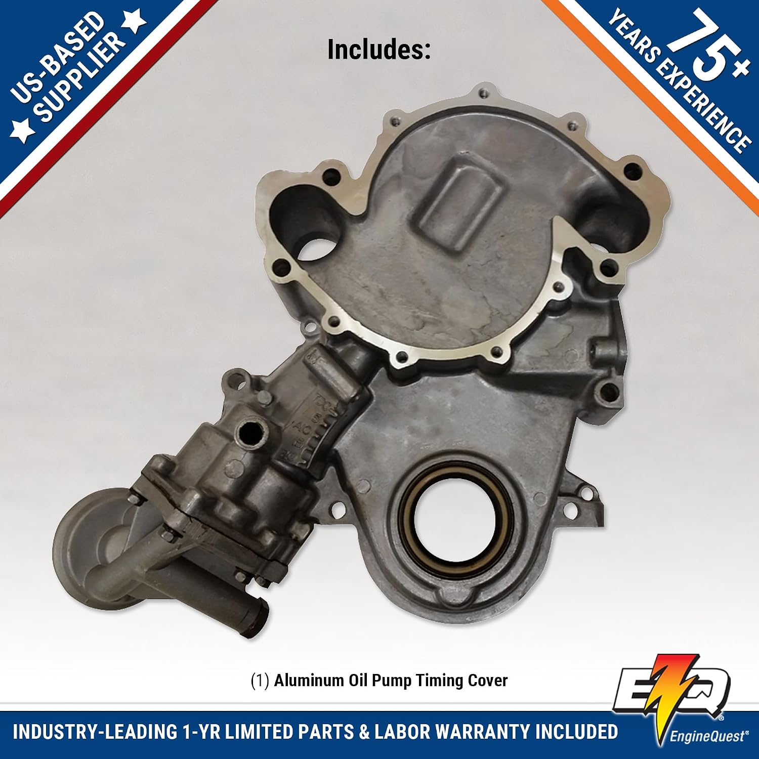 Timing Cover with Oil Pump Kit | Fits 290 304 343 360 390 401 V8 Engines | Aluminum Replacement 1967-1978 | Replaces 308-218A 308-218B 308-218C