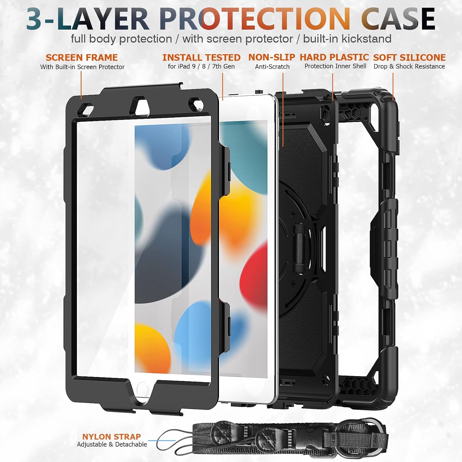HUEZOE Case Compatible with iPad 10.2 Inch, 2021/2020/2019 Model - Image 5