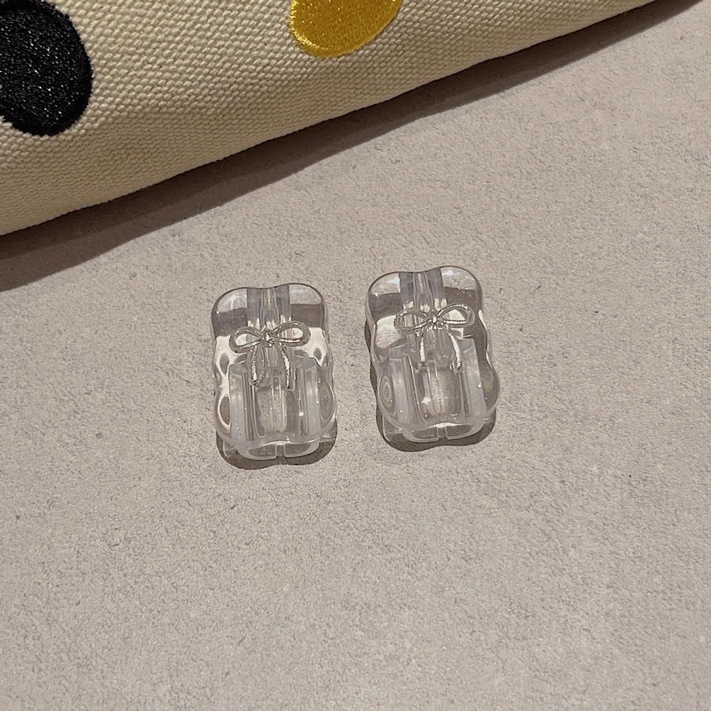 Cute Charger Protector for iPhone 18W/20W Charger Adapter, Clear Luxury Glitter Bow Knot Design Cute Cable Case Saver Protector for Girls Women-Bow Silvery
