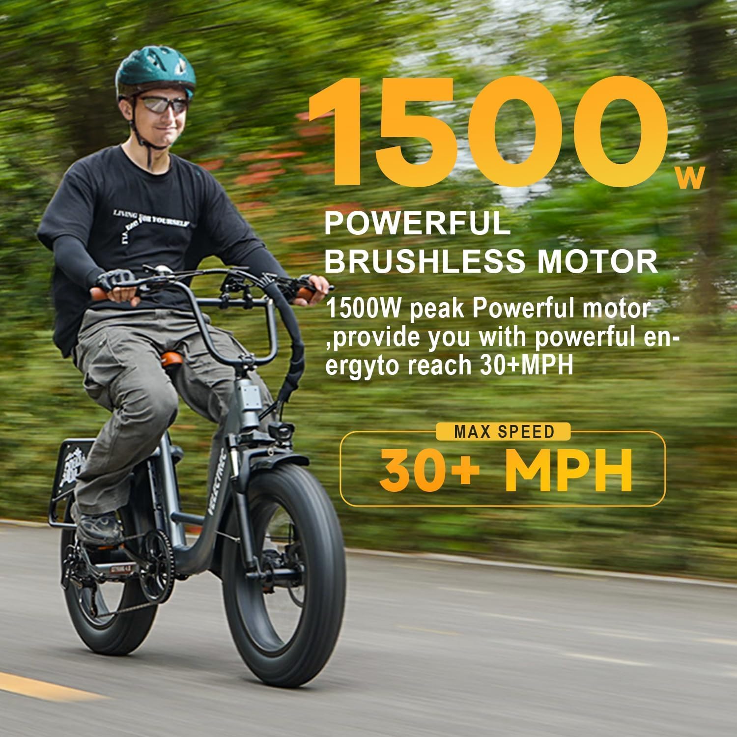 EUY 1500W Peak Electric Bike for Adults, 48V 20Ah Removable Battery Max Range 80Miles & 30MPH Electric Bicycle, 20''×4.0" Fat Tire Ebike,Fast Cargo Ebikes,Commute Mountain E-Bike UL Certified