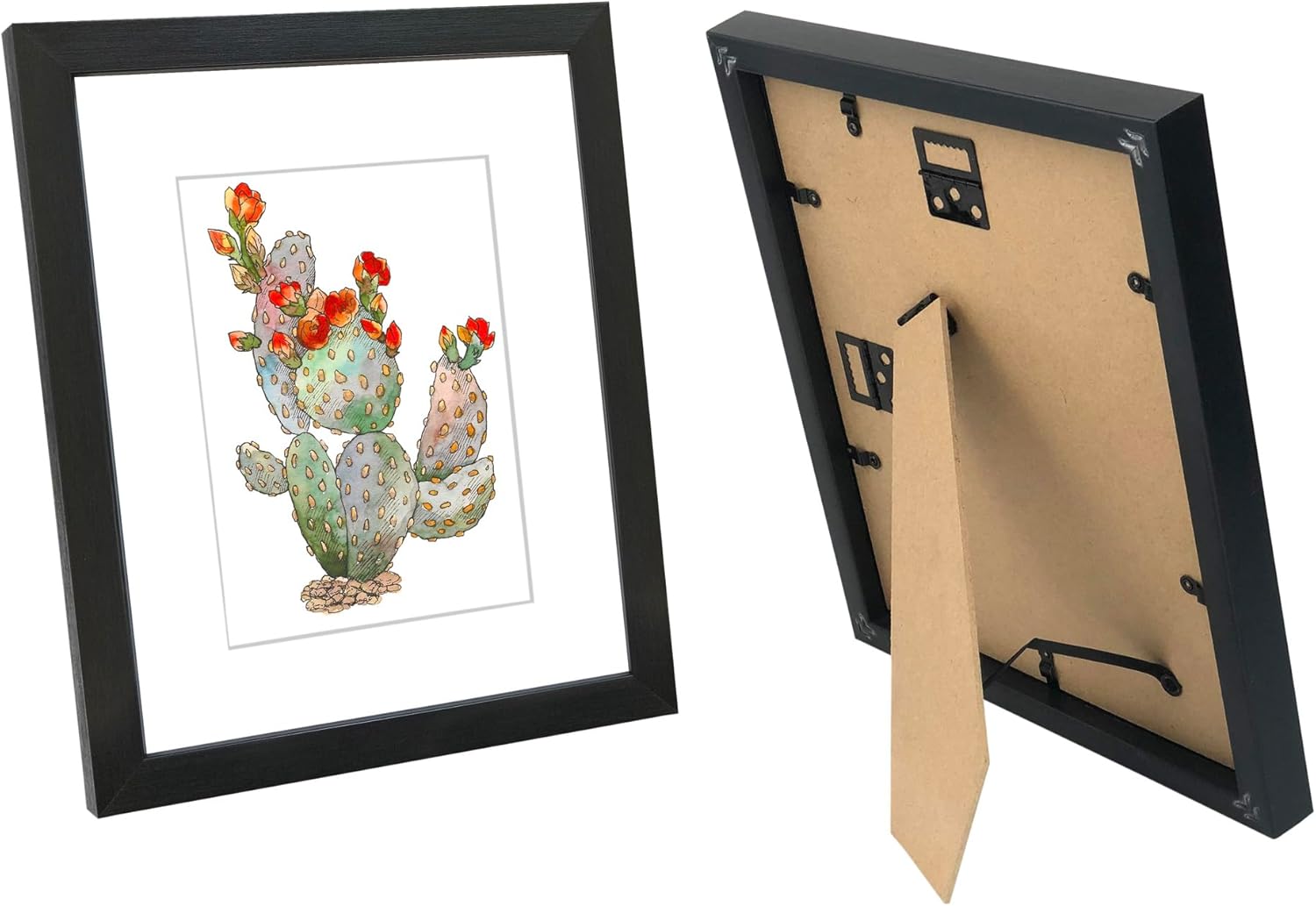 11x14 Picture Frame Set of 4 Thicker Frame for Pictures 8x10 with Mat or 11x14 Without Mat, Wall Gallery or Tabletop display Photo Frames in Black