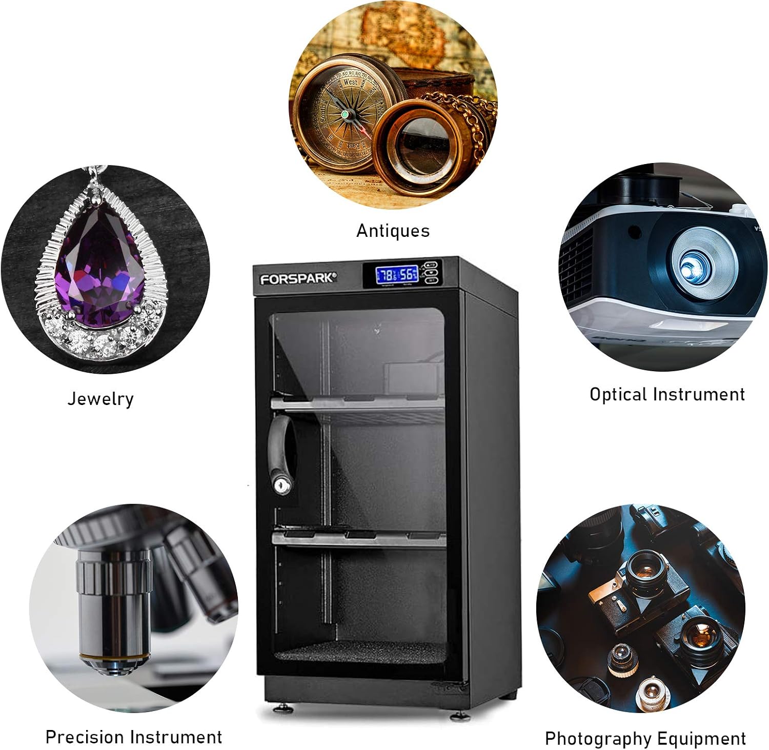 Prоduсt Dеаl FORSPARK® 50L Electronic Automotic Digital Control Dry Box-Noiseless & Energy Saving - Storage For Camera Lens & Electronic Equipment Storage
