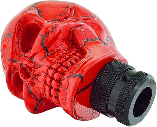 Vista 17 de Lunsom Pomo de palanca de cambios de resina, con cabeza de palanca de cambios de calavera para transmisión de automóvil, se adapta a la mayoría