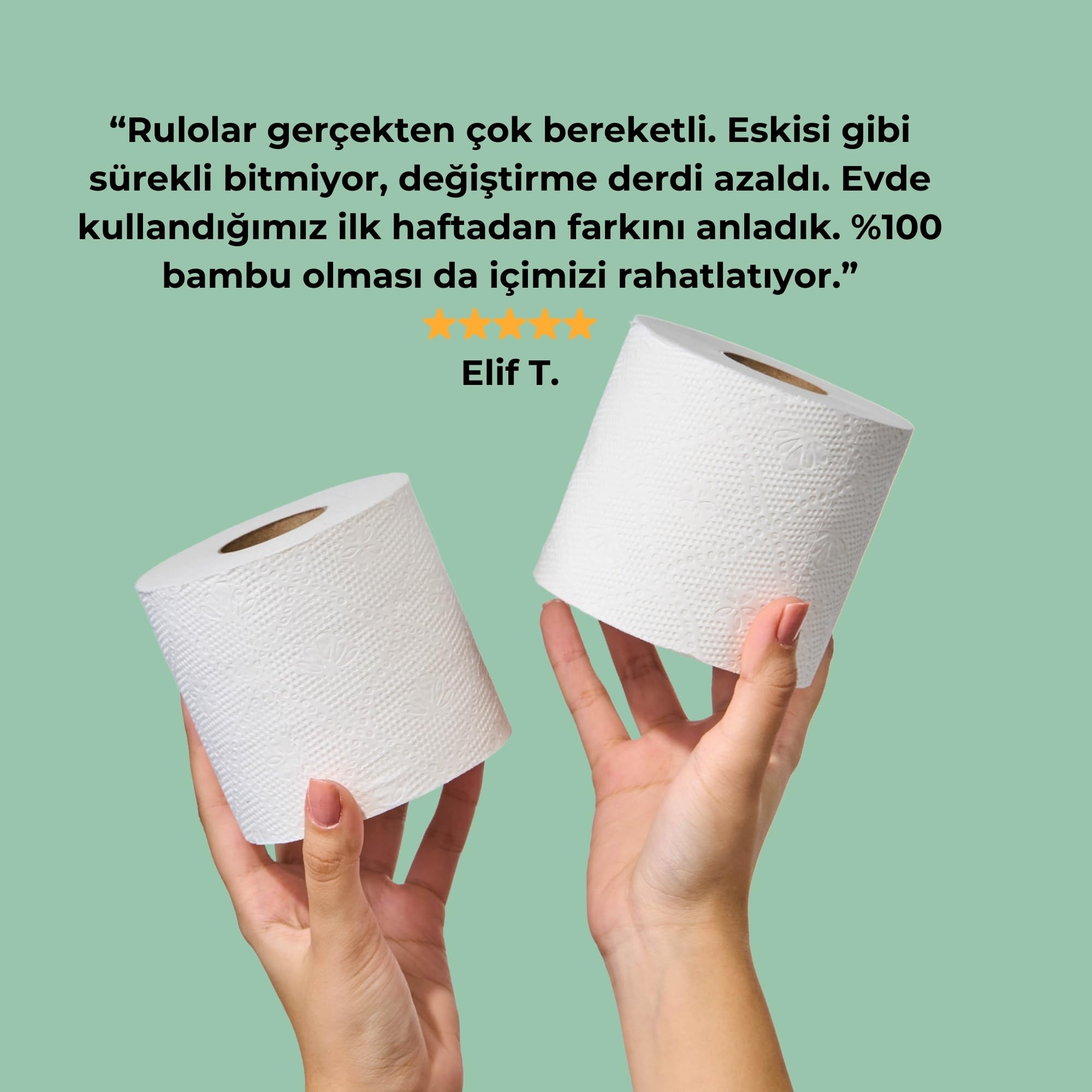 %100 Bambu "Extra Uzun Rulo" 16 Tuvalet Kağıdı FRUITY LOOP Doğal Beyaz