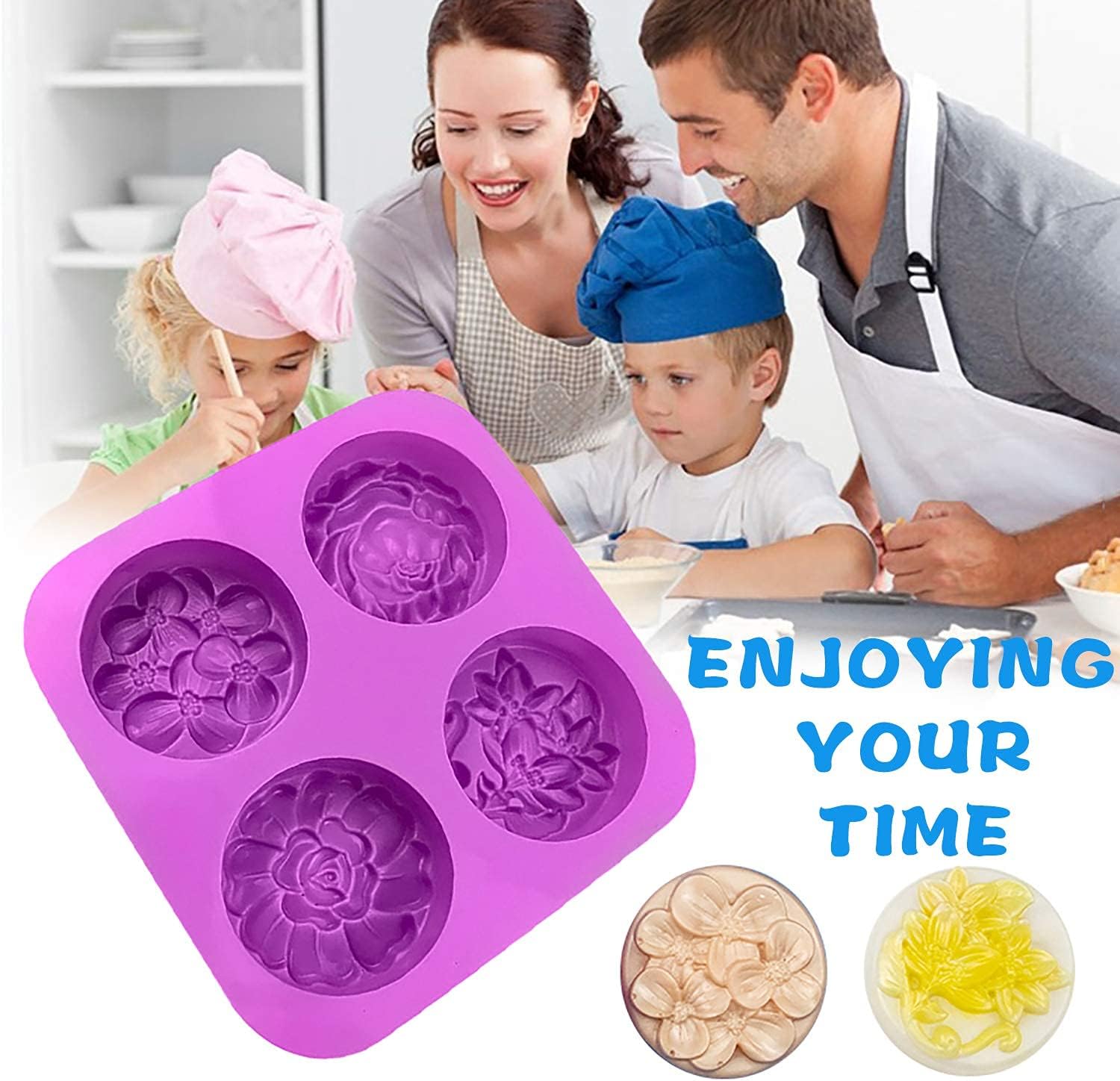 Yancorp 3 Pack Silicone Soap Molds 6 Cavities Silicone Soap Mold Rectangle Oval and Flower Shapes Soap Molds for Soap Making Handmade Cake Chocolate Biscuit Pudding Jelly Ice Cube Tray : Arts, Crafts & Sewing