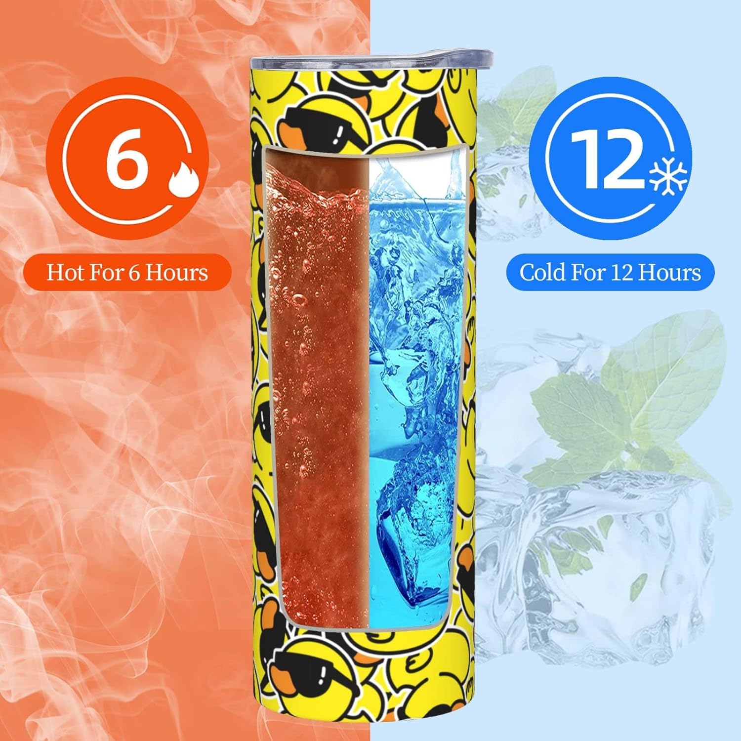 Cute Duck Stainless Steel Vacuum Insulated Coffee Tumbler Cup Travel Mug 20 OZ For Home, Office, Sport, Party, Gifts - Image 8