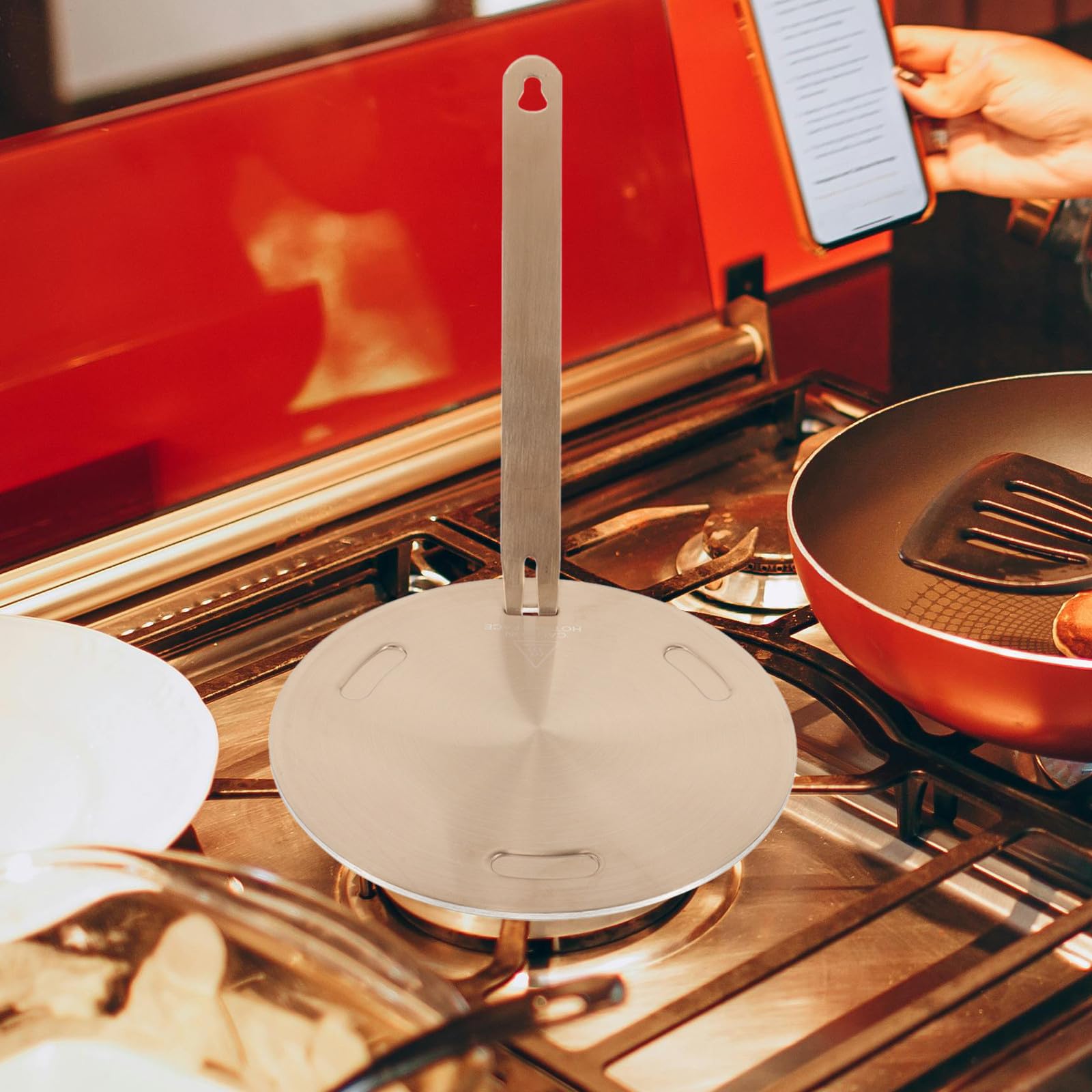 Happyyami Placa Difusora de Calor para Estufa de Gas de 16 CM Adaptador de Cocina de Acero Inoxidable Rosado Difusor de Calor para Cocción Uniforme y Protección de Sartenes