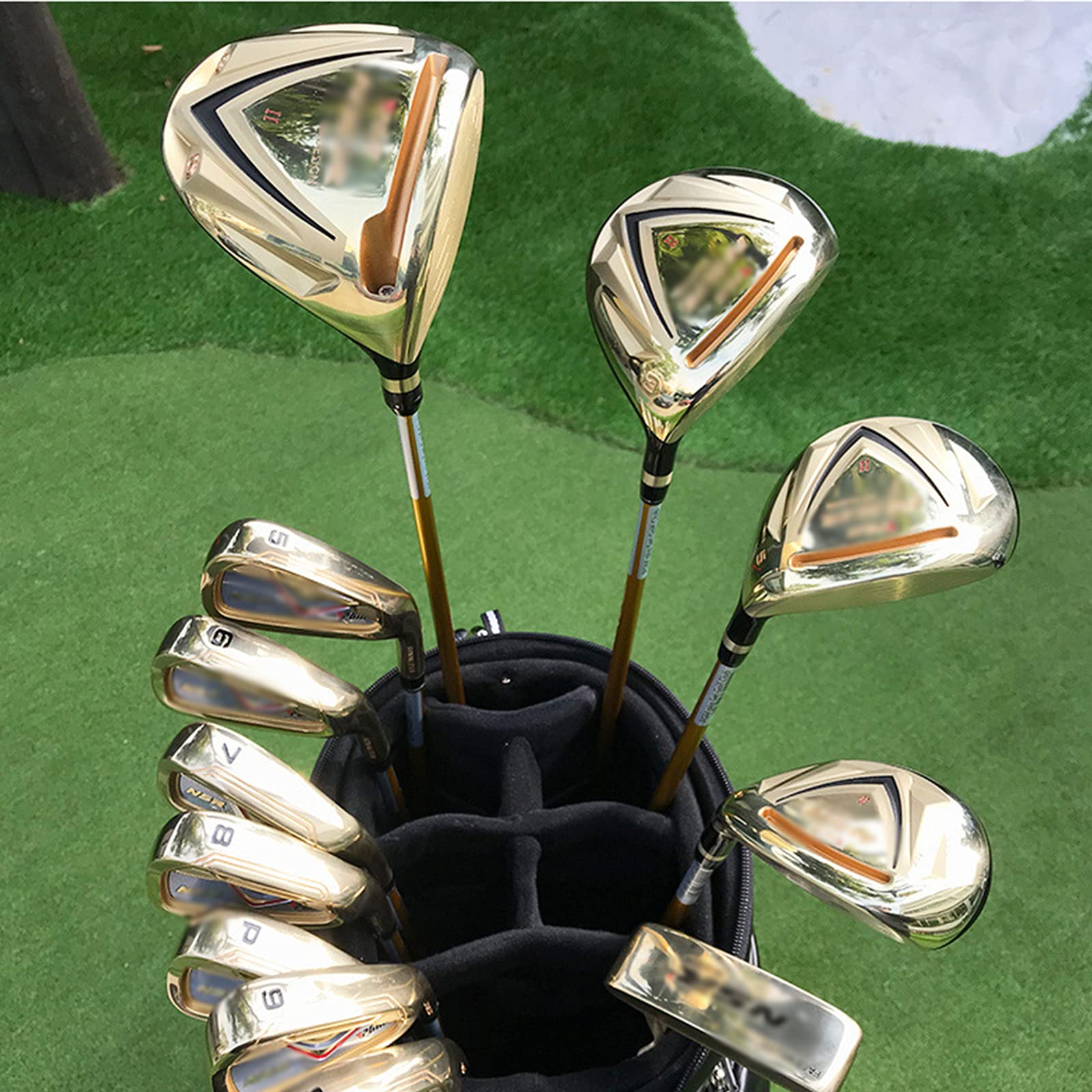 Regalo de golf Juego completo de 12 piezas para hombres, juego de palos de golf, bolsa de pelotas de golf estándar y juego completo de palos de golf para diestros para principiantes, varilla de carb