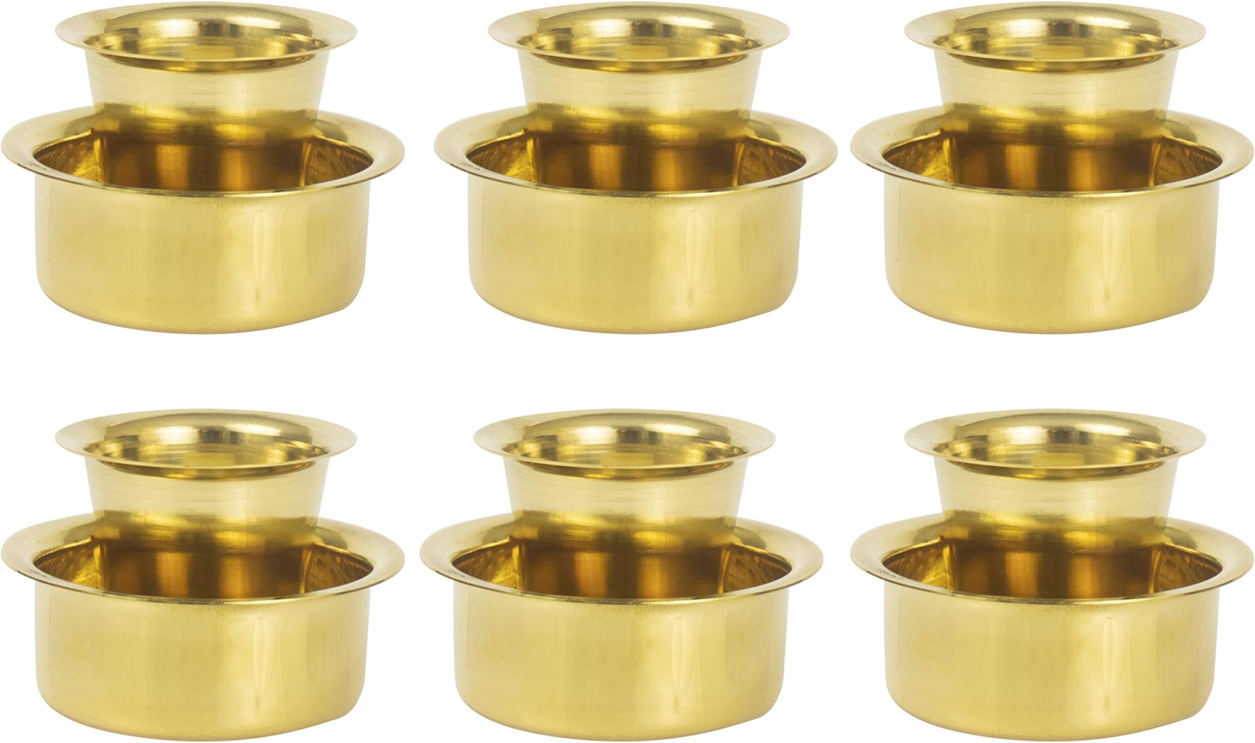 South Indian Brass Coffee Cup and Dabra 120 ML | Dabara | Tumbler Set, Madrasi Filter Coffee Set, Kumbakonam Coffee Dabara Set- (6)