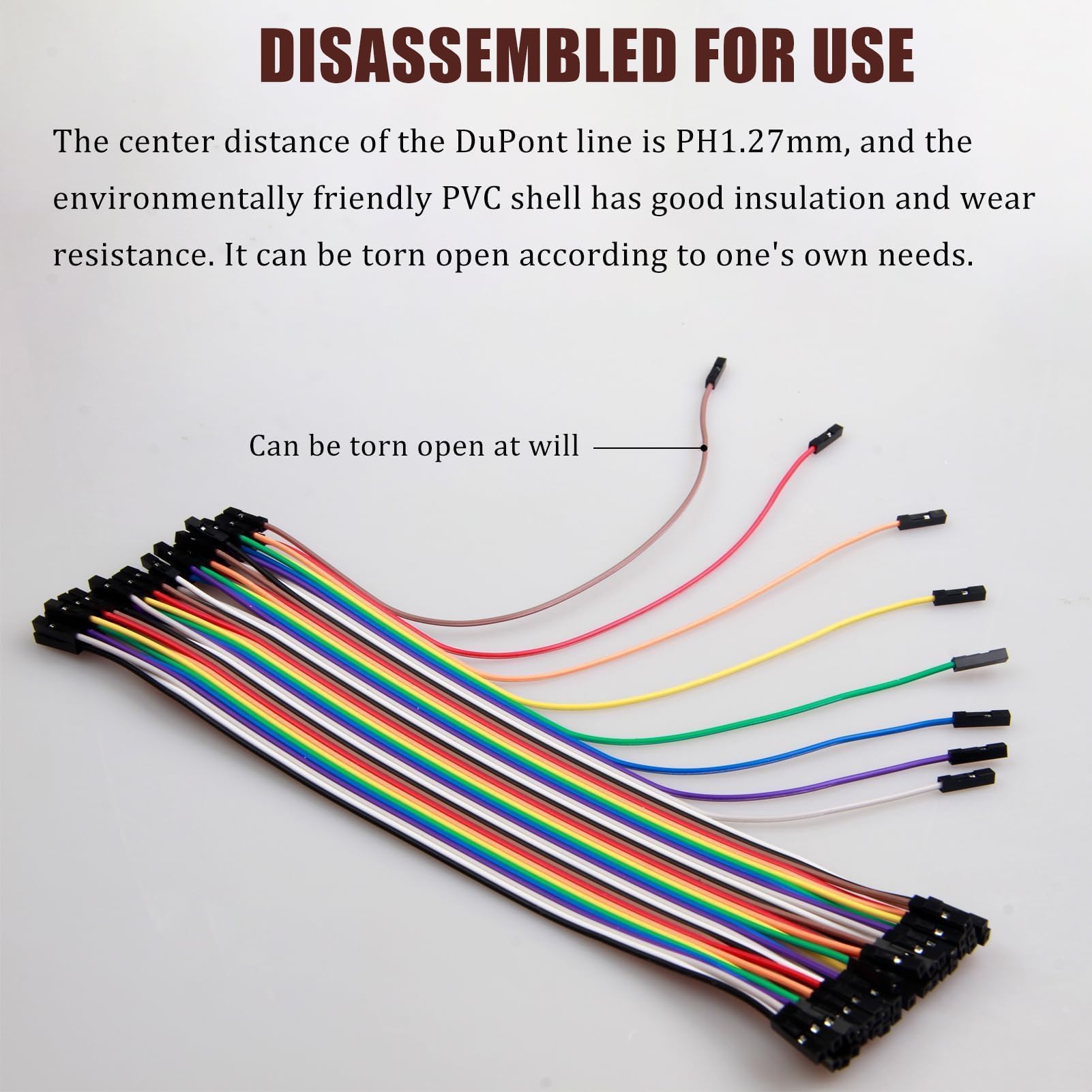 120 pezzi Cavetti Jumper Filo Dupont Multicolore Wire, 20cm, 40 pezzi M-F, 40 pezzi M-M, 40 pezzi F-F, Cavi 28AWG per Arduino e Breadboard
