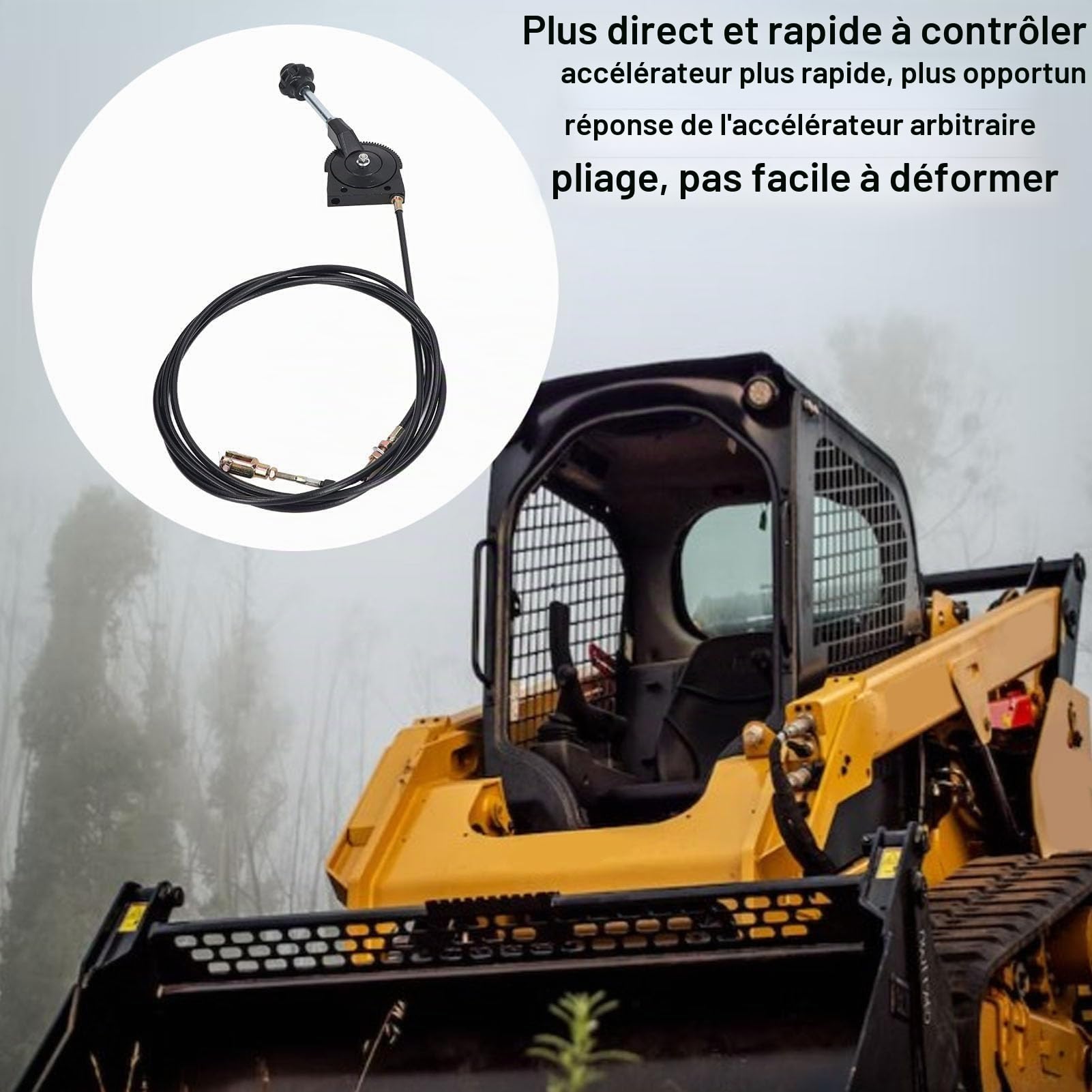3,5 Mètres Câble de Commande D'accélérateur Kit de Commande Manuelle D'excavatrice en Acier Inoxydable PU pour le Camion Malaxeur
