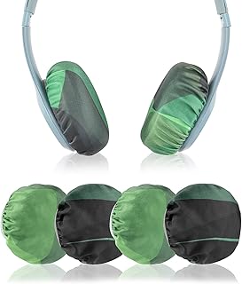 Geekria - Copriauricolari in tessuto flessibile, estensibili e lavabili, adatti a cuscinetti auricolari da 4 a 8 cm, ideali per palestra, allenamento (2 paia)