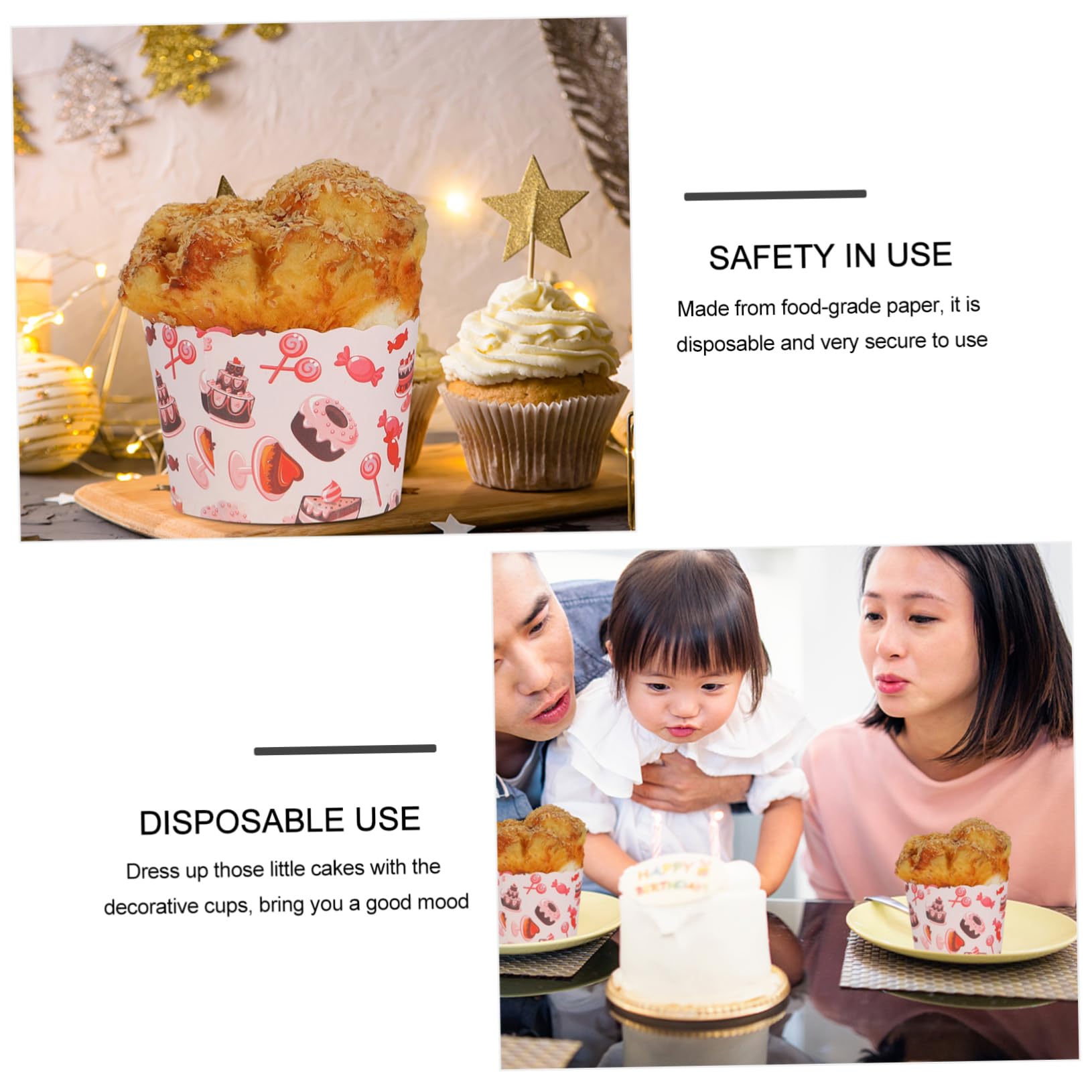 200 Piezas Moldes de Papel para Cupcakes, Tazas para Muffins, Porta Pasteles de Papel Desechables para Hornear, Fiestas, Bodas y Celebraciones Estilo Aleatorio
