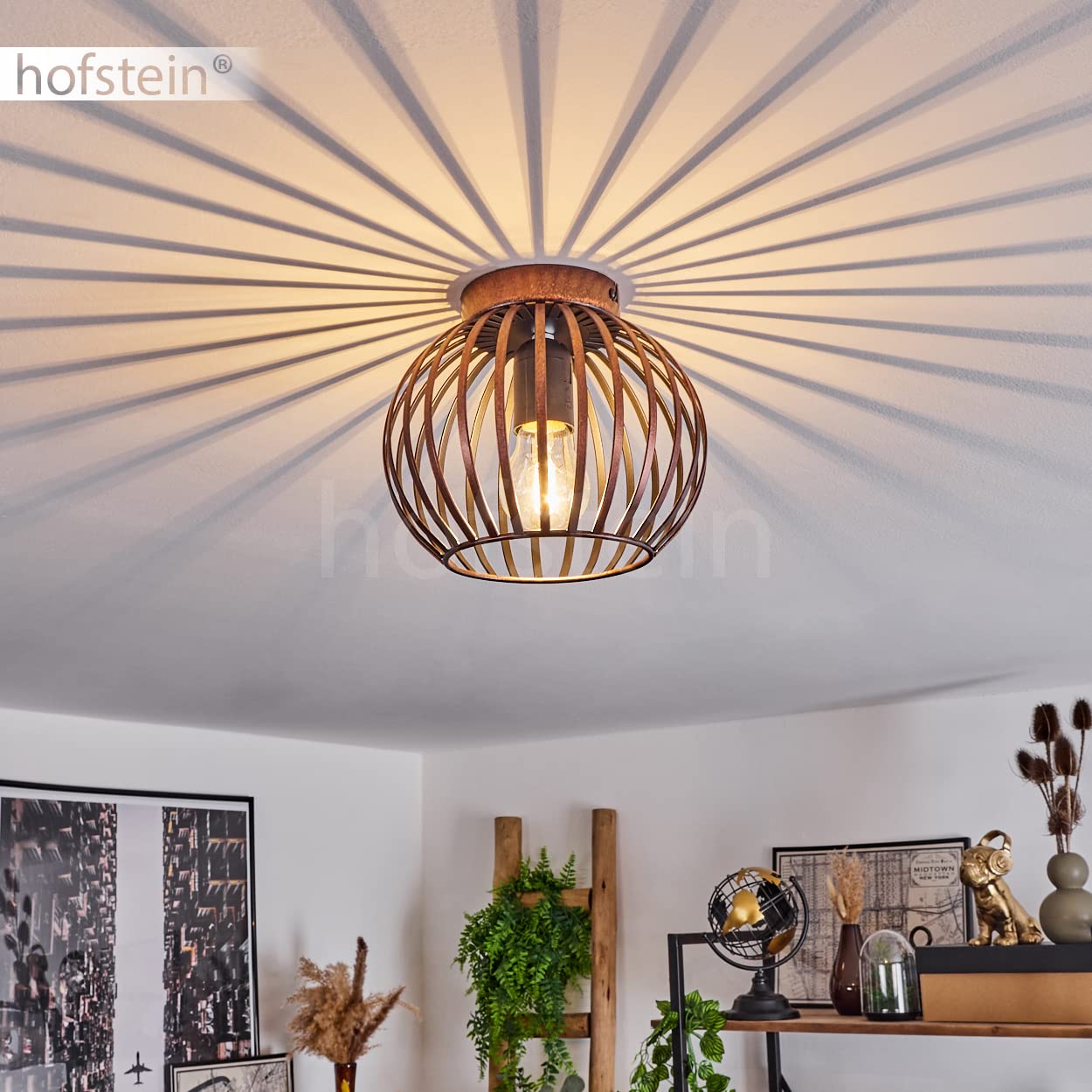 Moderne ronde zwarte plafondlamp Globo Maxy