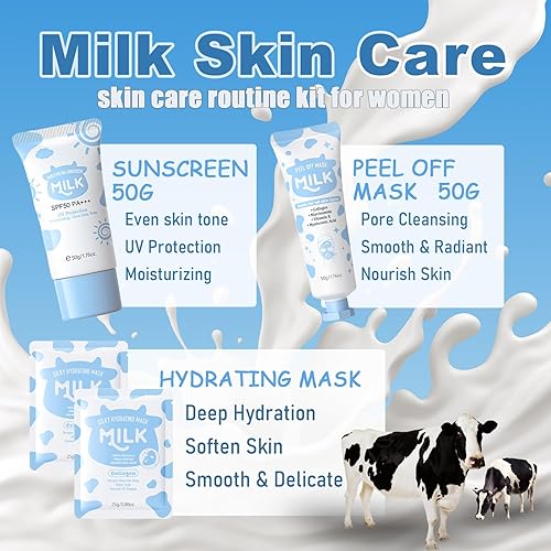 Miniatura 3 de Cuidado de la piel con leche para adolescentes de 10 a 12 años, regalos de cumpleaños y Navidad para adolescentes, cuidado de la piel para niños de