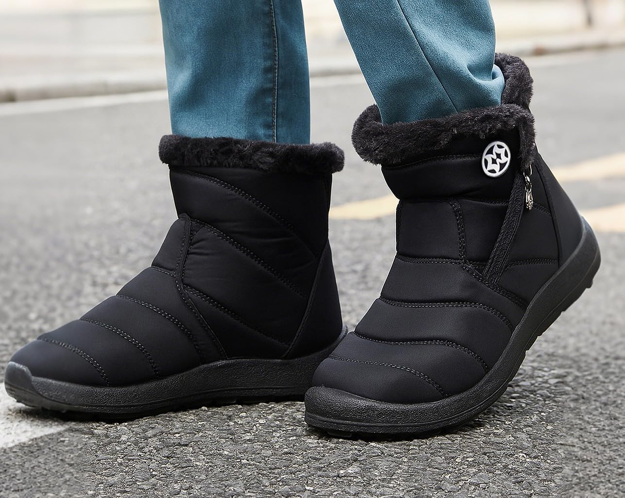 Botas Nieve Mujer Invierno Impermeable | Forradas Cálido,Antideslizante,con Cremallera,cómodo,Ultraligero botines,boots,para exterior