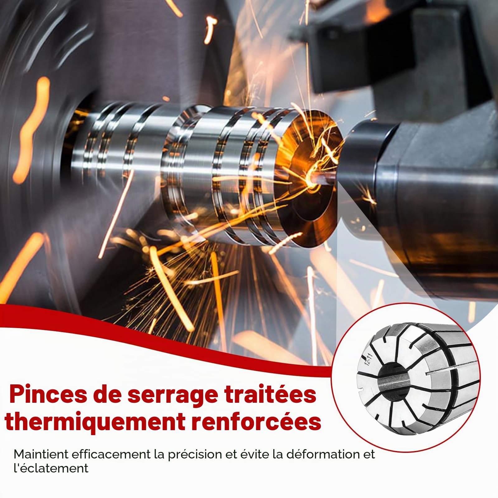 HSEAMALL Ensemble de 19 pinces à ressort de précision ER32, de 2mm-20mm, porte-embouts à pinces ER32 pour la fixation de pièces CNC, gravure et fraisage, outil de tour