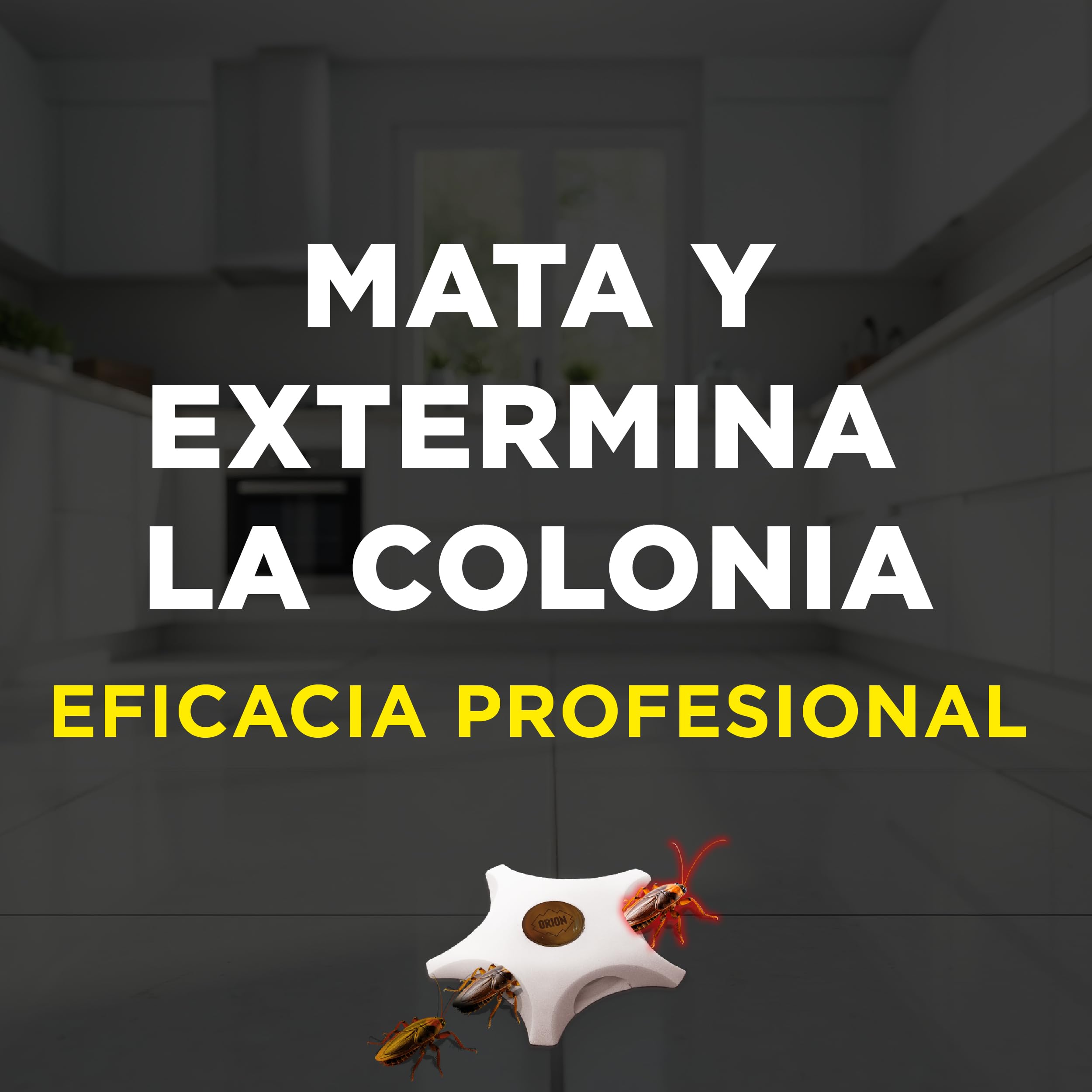Orion - Cebo Mata Cucarachas, Elimina la Colonia y Nido, Gel de Alta Atracción, Eficacia profesional con Acción Prolongada - 3 uds