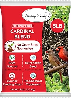 Happy Wings Cardinal Blend Bird Food, Mix of Sunflower and Safflower See...