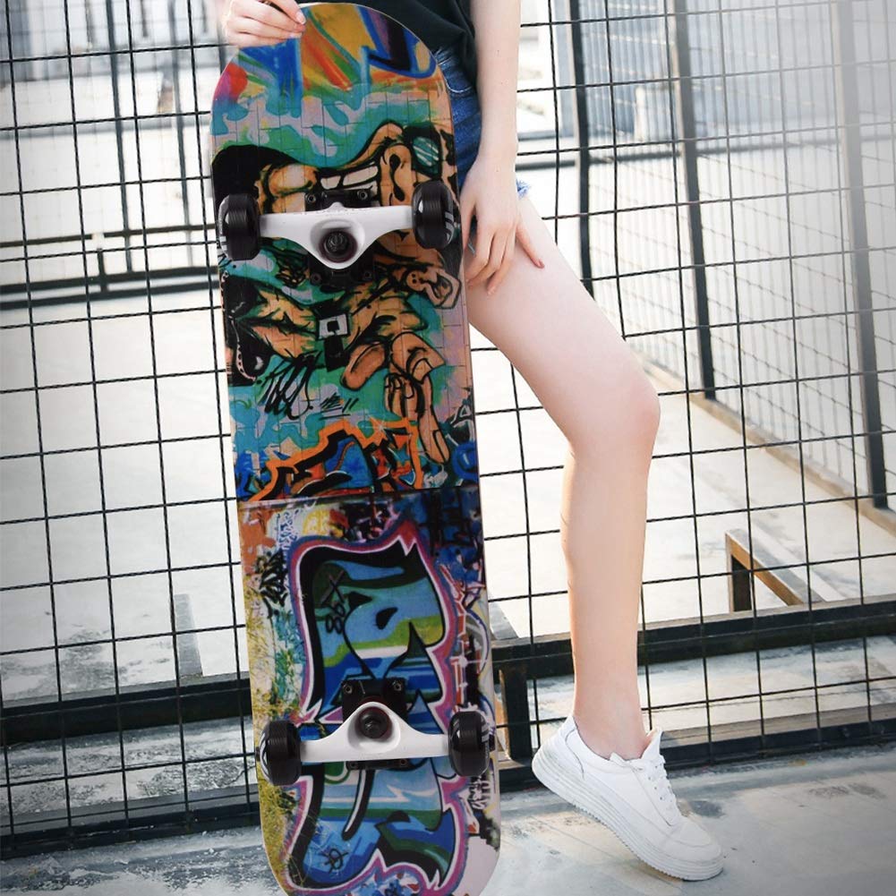 Tabla de Surfskate Profesional Alta 79 × 19 × 10 Deportes Al Aire Tabla Larga de Madera de Arce para Adultos de 4 Ruedas para Entretenimiento