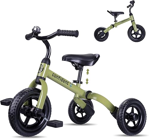 Miniatura 15 de YGJT Triciclo 3 en 1 para niños pequeños de 2 a 5 años, bicicleta de equilibrio plegable para niños con asiento ajustable y pedal removible, Rosa