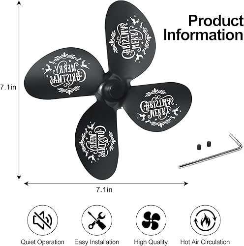 Miniatura 7 de CONBOLA Cuchilla de ventilador de estufa de leña alimentada por calor, aspas reemplazables para ventilador de chimenea, hecho de material de