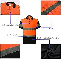 Vista 4 de Camisa de seguridad para hombre, camiseta reflectante de alta visibilidad, de secado rápido, transpirable, suave