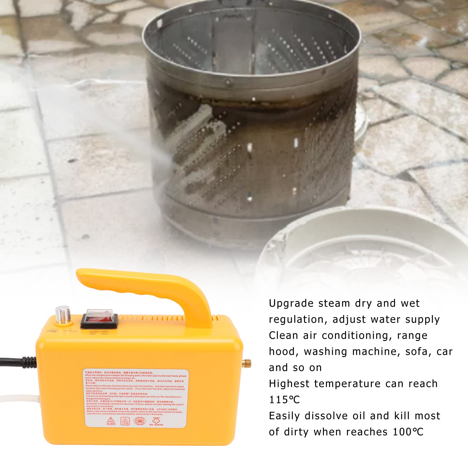 FLEXMAN High Pressure Steam Cleaner, Handheld High Temp Portable Cleaning Machine for Clean Air Conditioning, Range Hood, Washing Machine, Sofa, Car