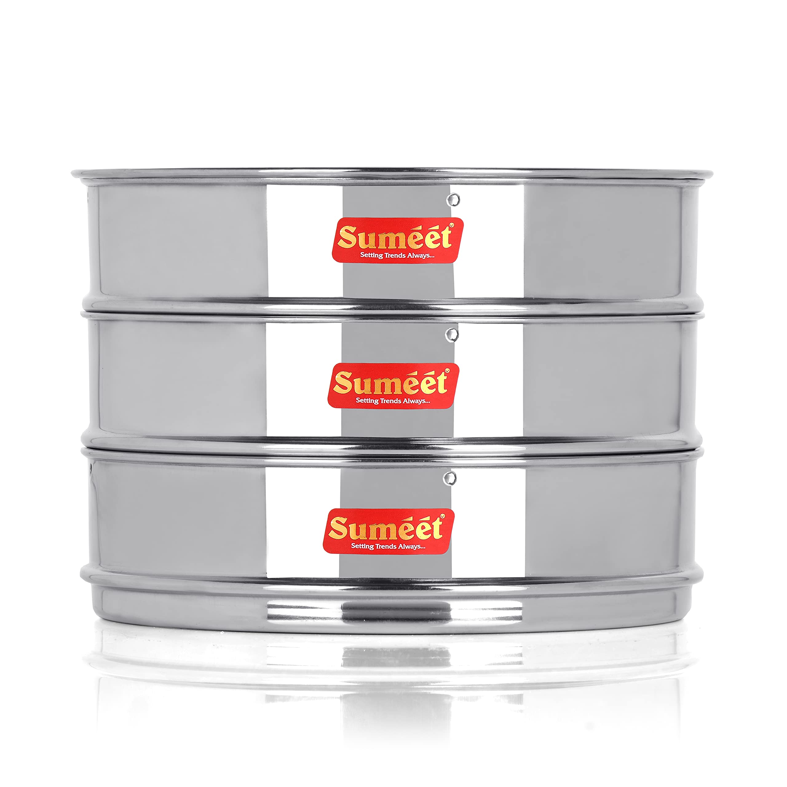 Sumeet Stainless Steel Flat Stackable Container/Separator with Lid Suitable for 5 Ltr & 5.5 Ltr Inner & Outer Lid Cooker, Silver-picture-24