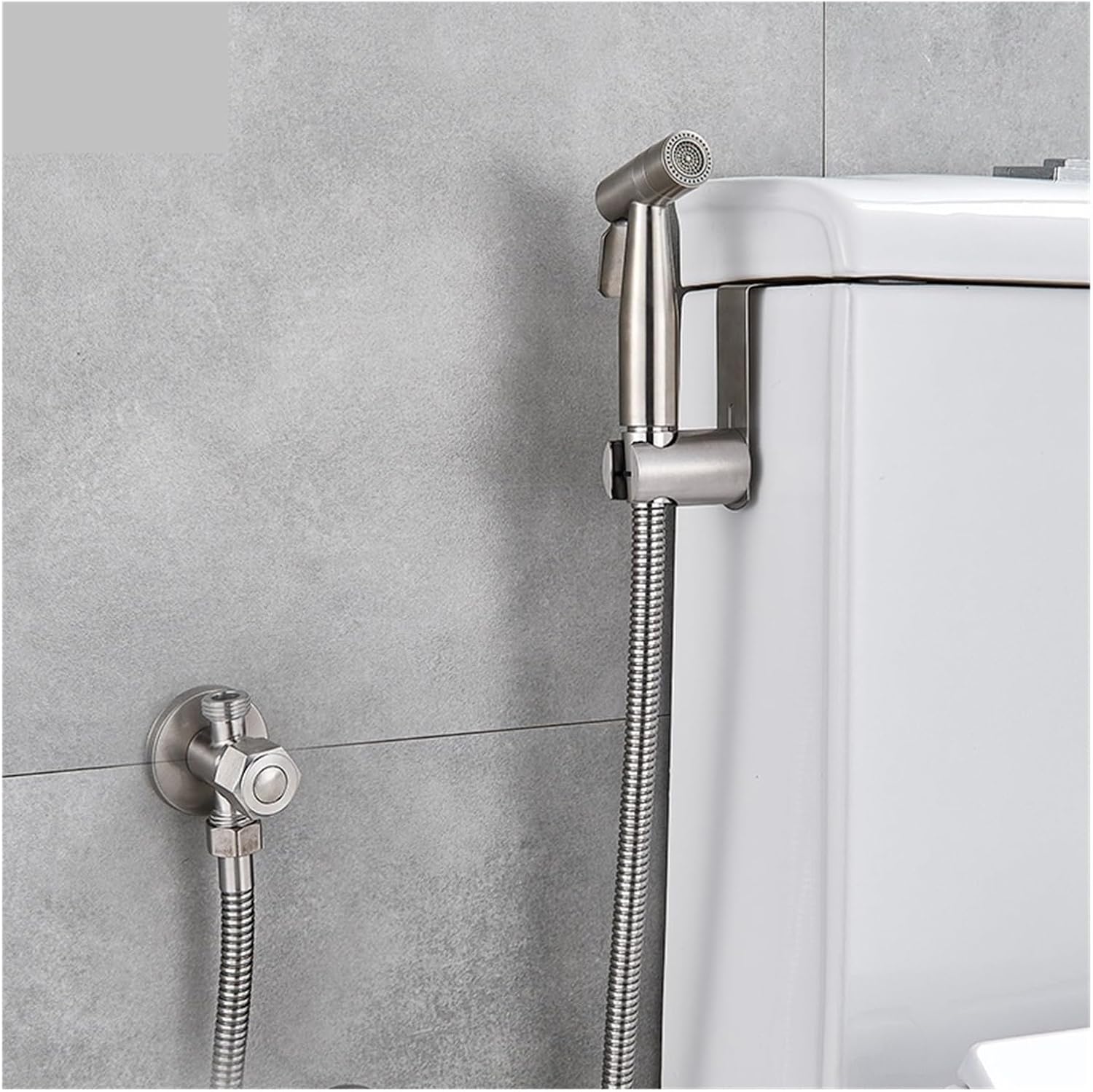 Brushed Nickel Hanging Toilet Bidet Faucet Stainless Steel Handheld Shower Head Faucet Crane Handheld Sprayer Head(Only Bidet Head)