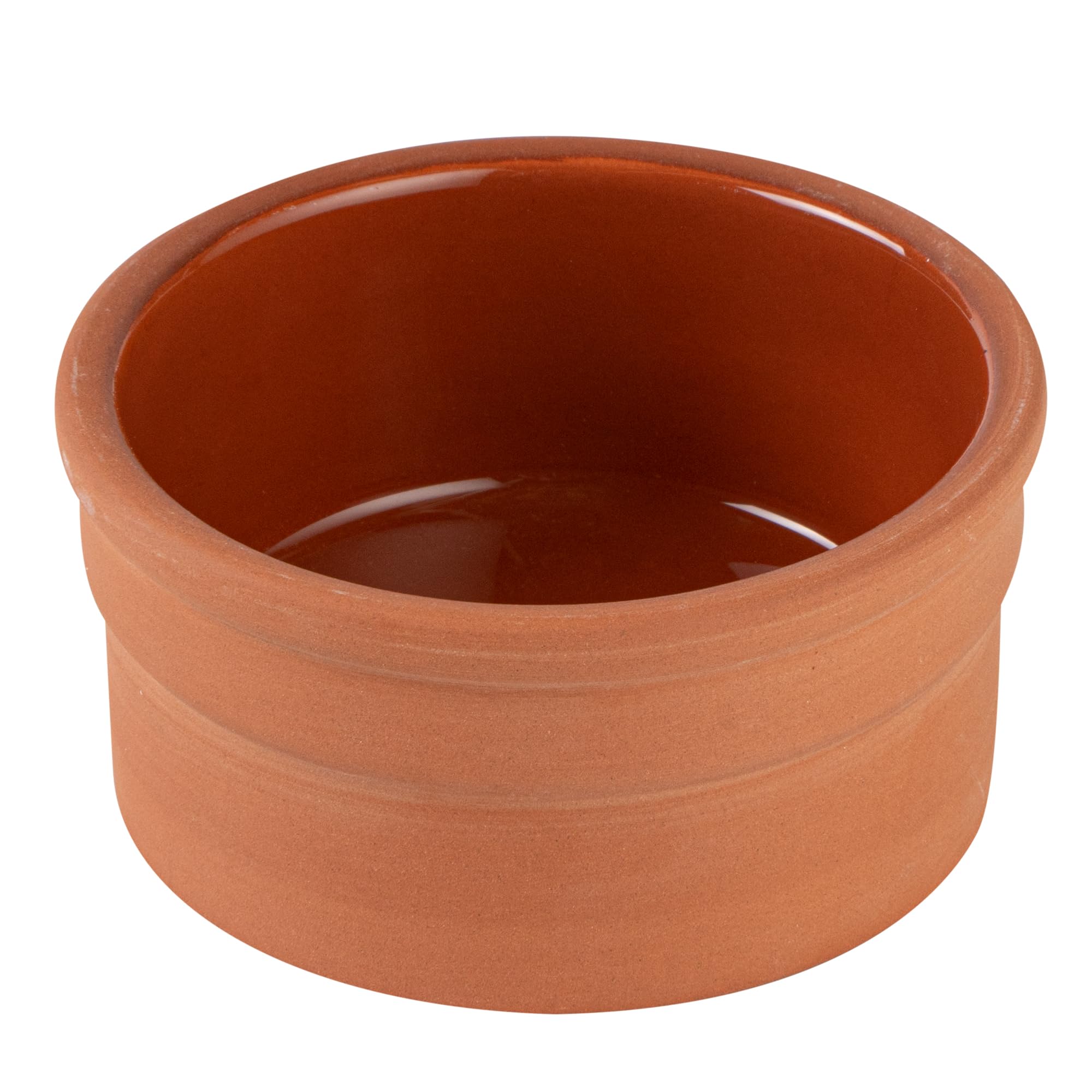 Restaurantware -Terra Tek - Cazuelas in terracotta da 144,6 g, 10 pentole in argilla smaltata marrone per cucinare, pronte per il forno, microonde, pentole in terracotta, lavabili in lavastoviglie,