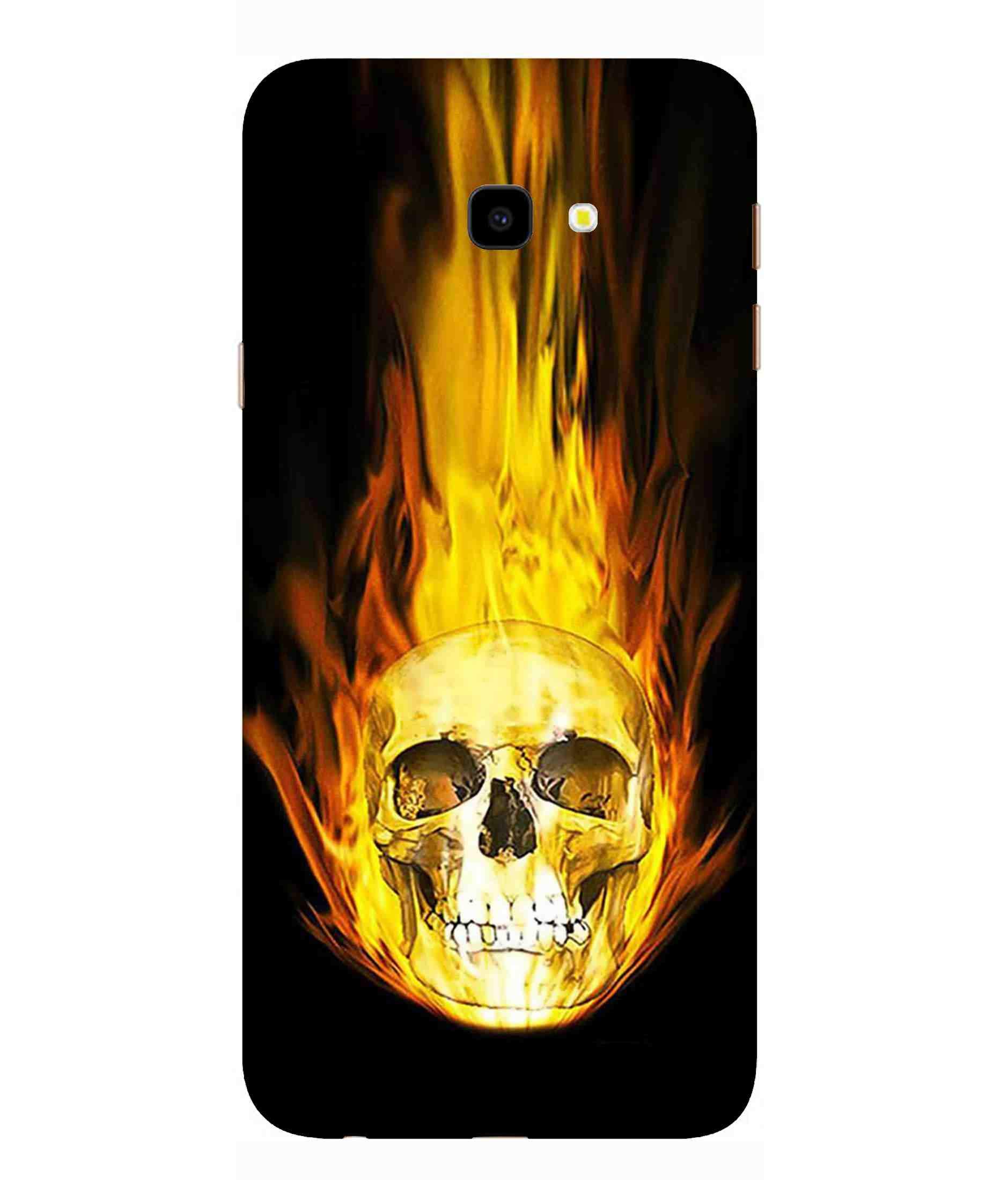 MaroraCases Burning Skull Hard Printed Designer Case for Samsung Galaxy J4 Plus Back Cover MRR1909