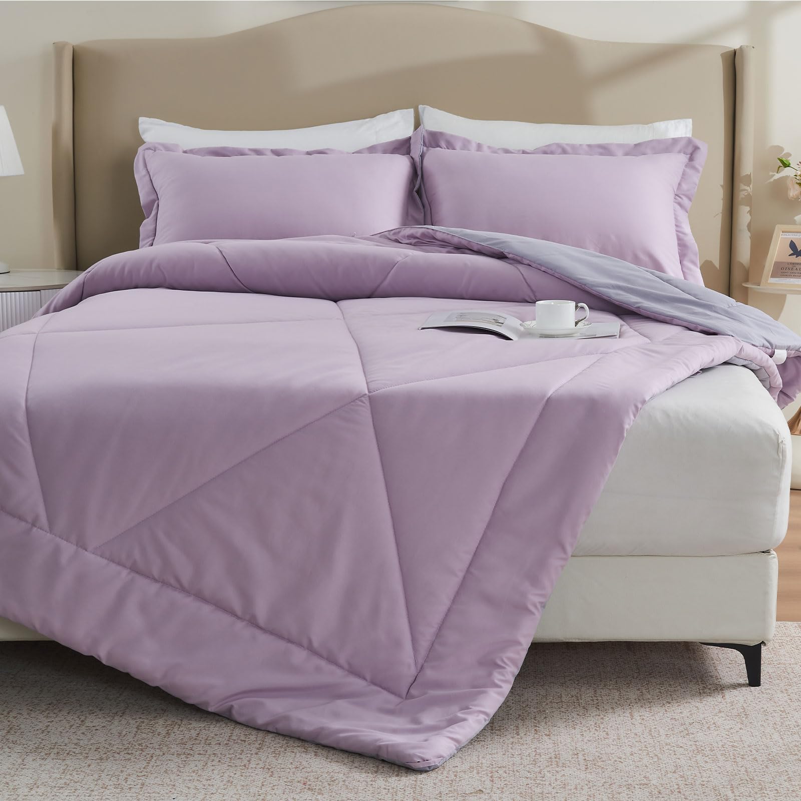 beeweed Summer Duvet Single Size, 4.5 Tog Down Alternative Comforter Set with 1 Pillow Shams, Reversible Coverless Duvet Microfiber Soft Bed Quilt for All Seasons, Machine Washable, 135x200cm — image 1