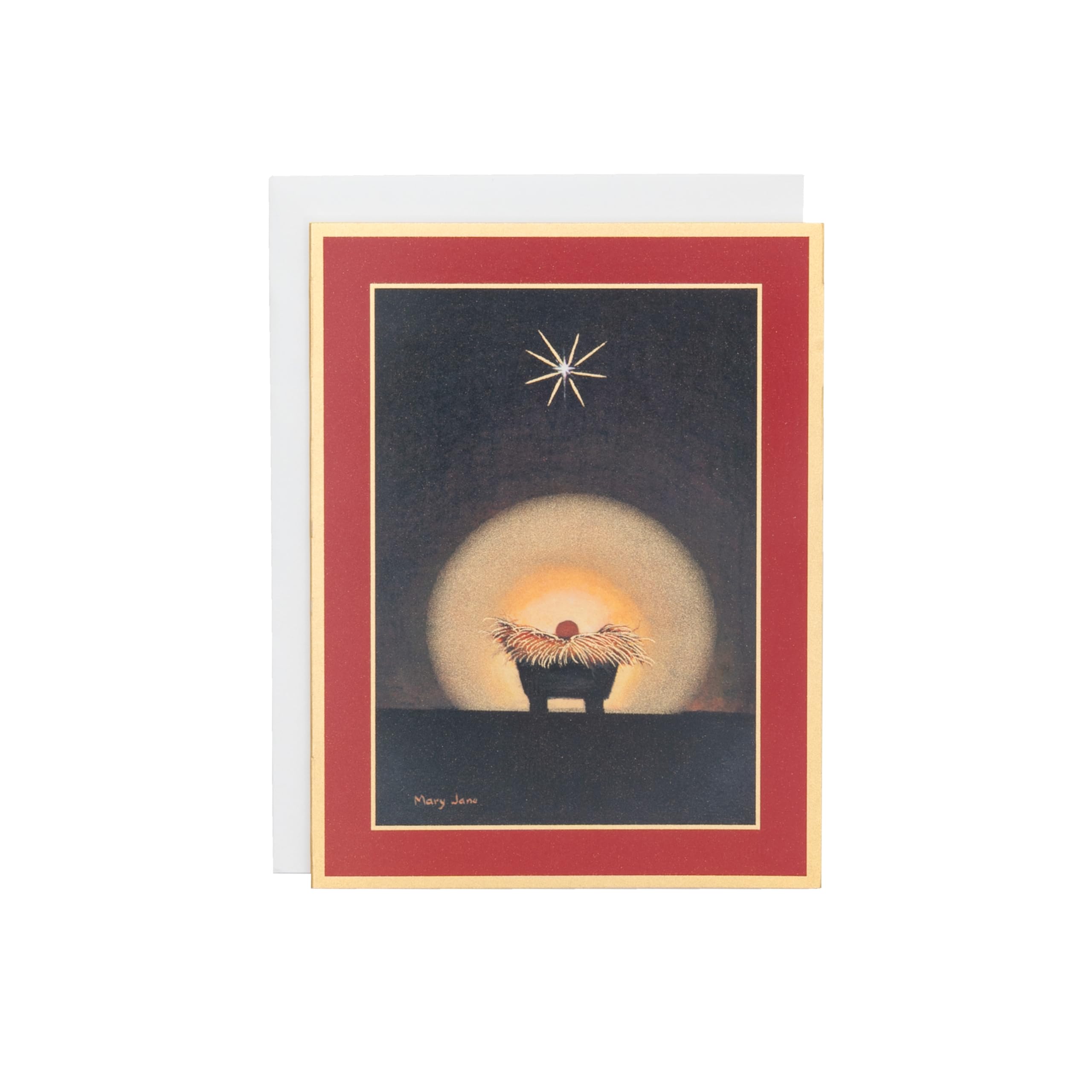 Amazon.com: Caspari Star and Creche Boxed Christmas Cards - 16