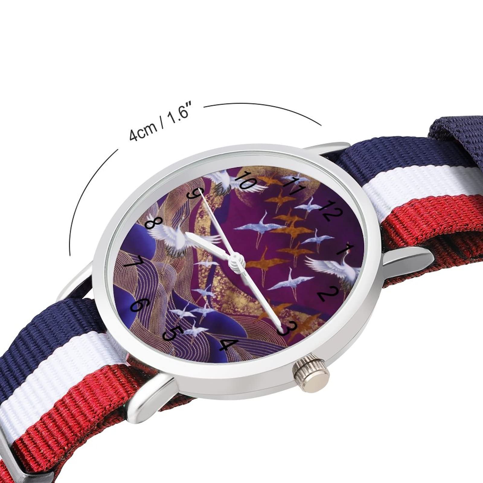 Amazon.co.jp: 腕時計 鶴 波 和風 和柄 うで時計 ウォッチ Watch