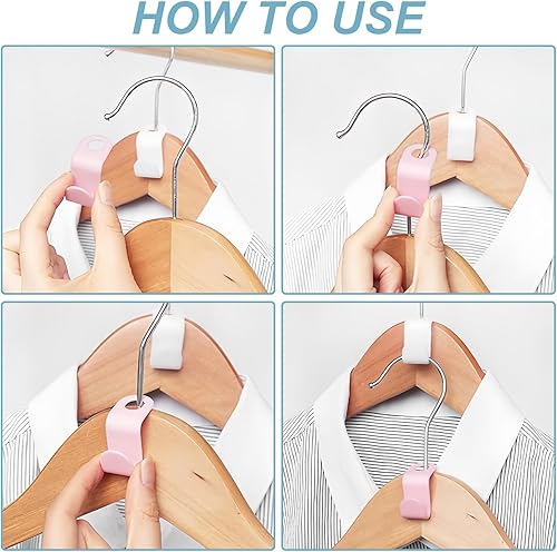 Miniatura 3 de 50 ganchos para colgar ropa para ahorrar espacio, ganchos apilables para colgar ropa, artículos esenciales de primera calidad para dormitorio