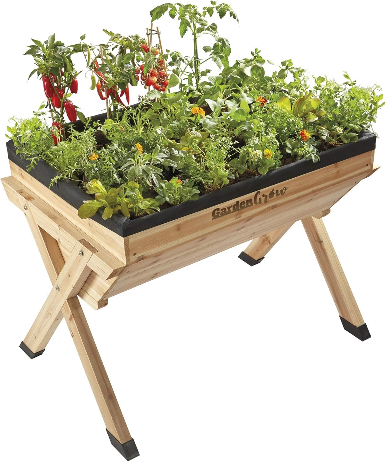 Garden GrowRaised Vegetable Planter Outdoor Large Wooden Flower Bed Box for Plants & Vegetables (Large Vegetable Planter)
