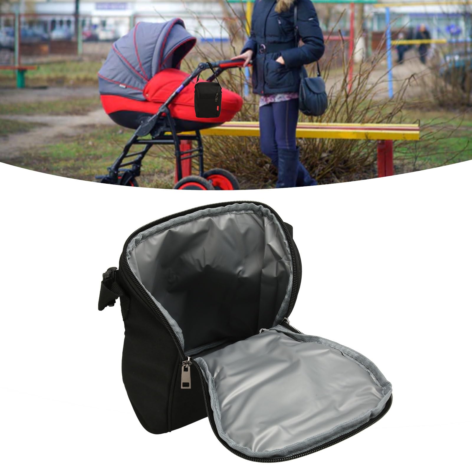 Sac à Bouteille isolé pour bébé avec Polyester Imperméable et Stockage Thermique pour Le Lait Maternel, 3L Capacité, Noir - Idéal pour Les Mamans et la Garde
