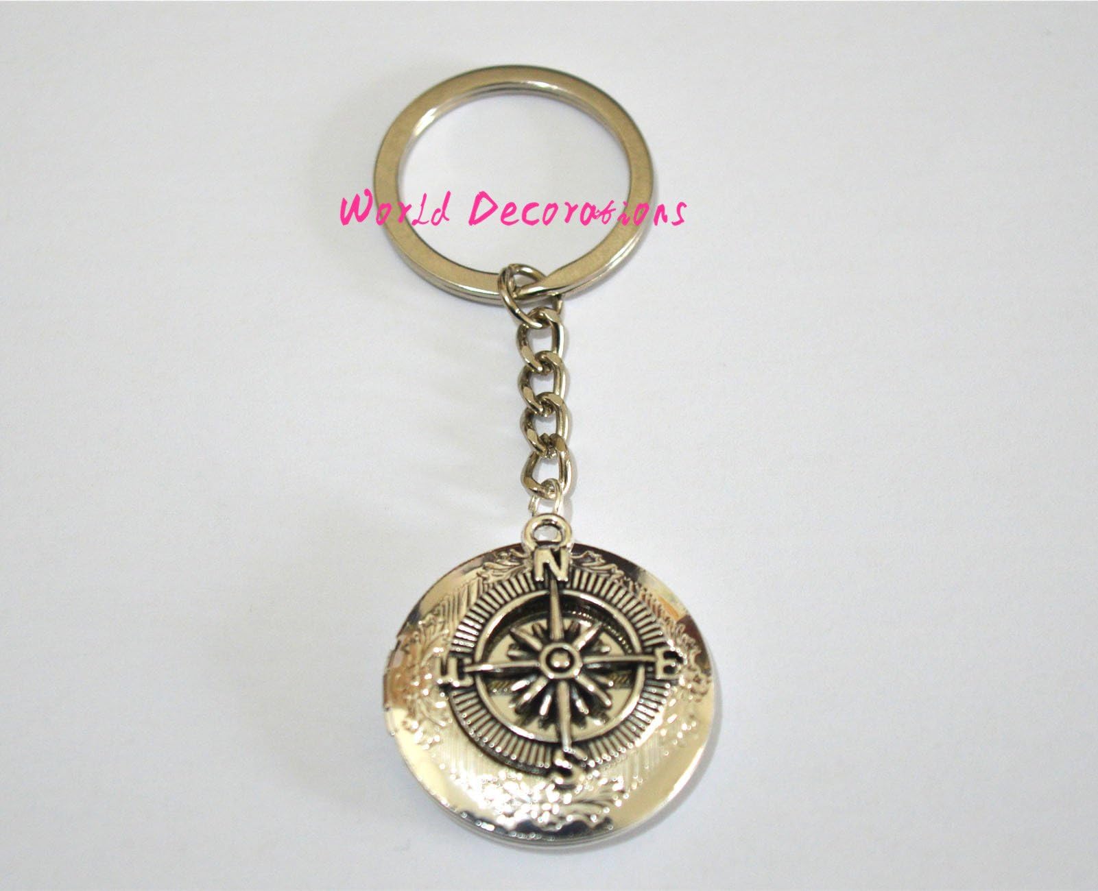 Compass Locket Keychain, Nautical Locket Keychain, Compass Locket Keyring, Bag accessory, Best Friend keychain Gift for him
