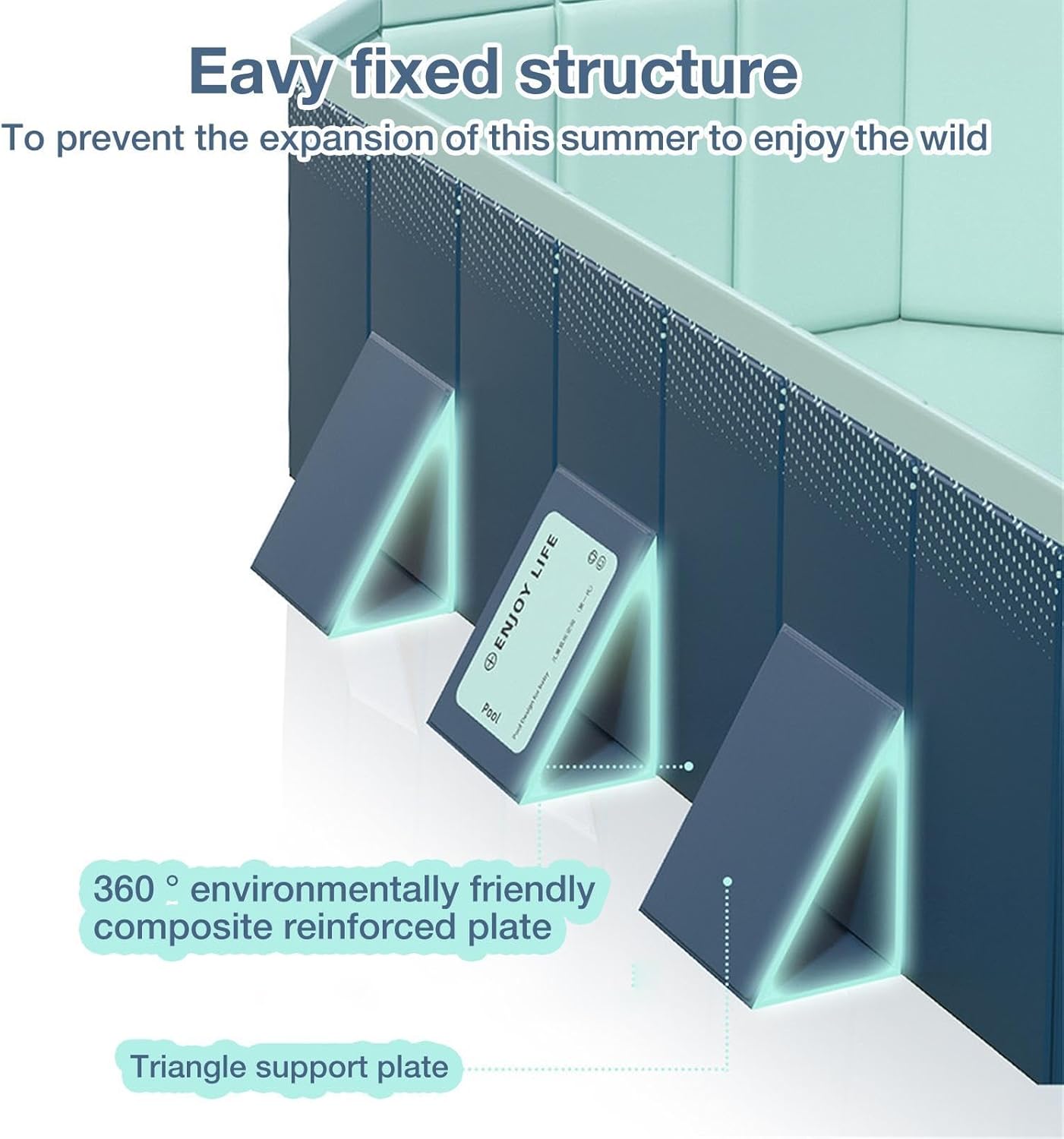 Generic Foldable Pool, Foldable Non-Inflatable Kids' and Adults' Outdoor Swimming Pool, Foldable Summer Paddling Pool for Kids, Large Dog Pet Play Pool, PVC Swimming Pool for Indoor Outdoor, 1.8M