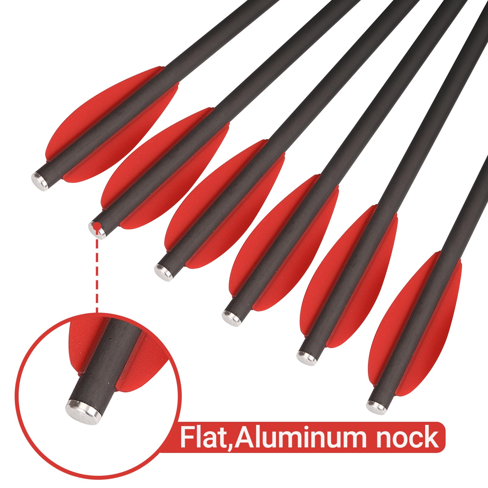 6,3" Carbon Pistolenarmbrust Bolzen Pfeile mit Jagdspitzen Jagdpfeile, Carbon Armbrustbolzen Armbrustpfeile für 50 lb / 110lb Pistole Armbrust Präzisionsziel Jagd
