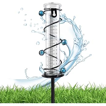 Rain gauge rain gauge frost-proof with metal stand easy to read garden accessories for outdoor garden yard deck lawn landscape